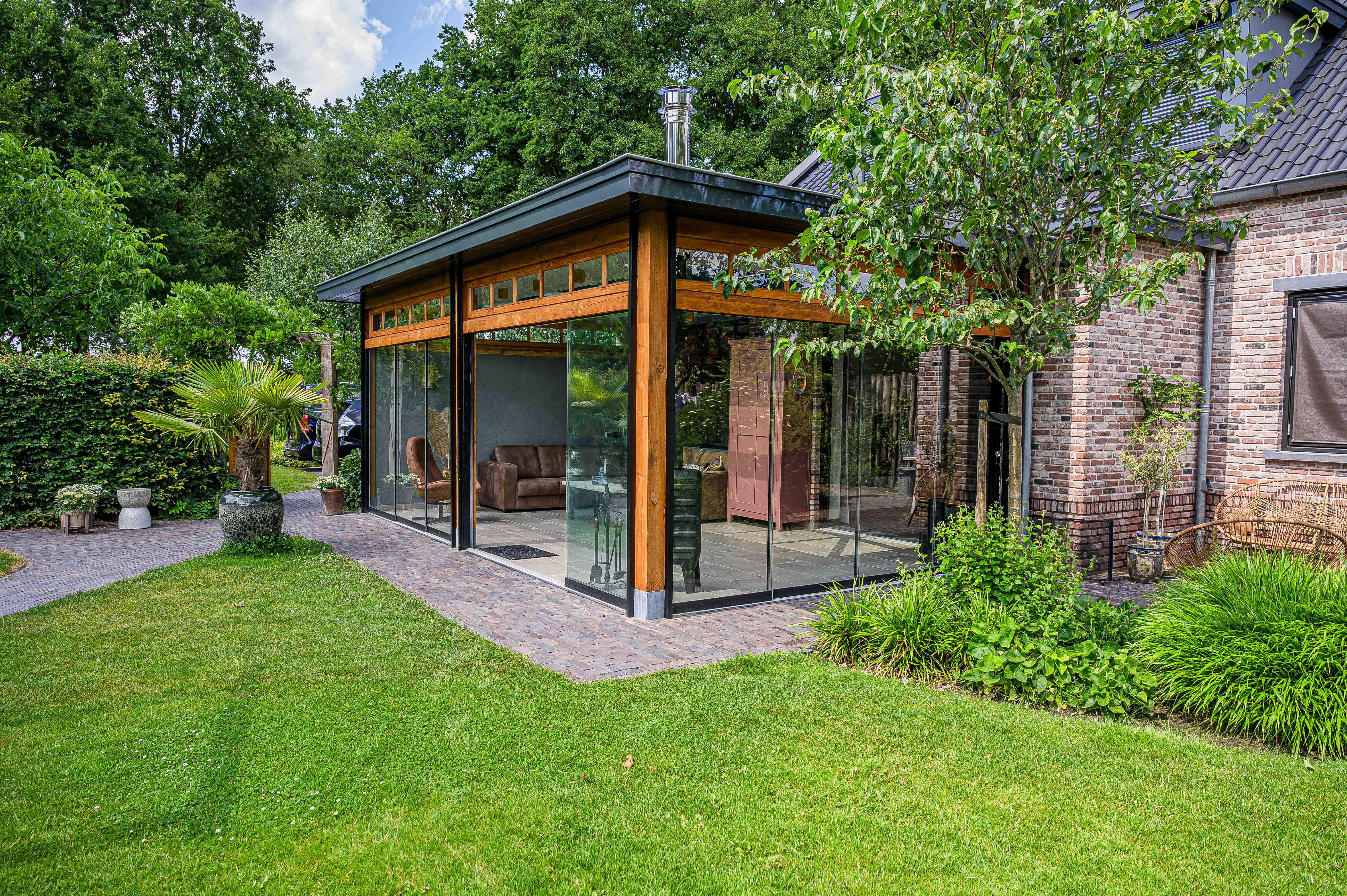 tuinkamer hout daklicht screens lunteren lr 6839