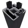 Newtechwood aluminium poortpaalset, 2 stuks met paalkap, 8x8x270 cm, zwart.