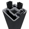 Newtechwood aluminium poortpaalset, 2 stuks met paalkap, 8x8x270 cm, zwart.