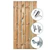Tuindeur Privacy grenen groen geïmpregneerd met RVS inbouwslotset 120x195 cm