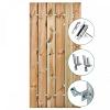 Tuindeur Privacy grenen groen geïmpregneerd met RVS inbouwslotset 120x195 cm