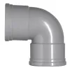 Pvc hwa 125 mm SN8 90 graden bocht 2x manchet