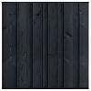 Grenen tuinscherm zwart gespoten fijnbezaagd 11 planks 180x180cm zonder doorkijk