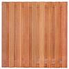 Tuinscherm Harlingen, keruing hardhout, RVS-geschroefd, 19-planks (17+2) 180x180 cm