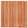 Tuinscherm Harlingen, keruing hardhout, RVS-geschroefd, 19-planks (17+2) 180x180 cm