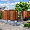 Tuinscherm Dronten, keruing hardhout, RVS-geschroefd, 21-planks (19+2) 180x180 cm