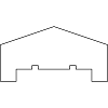 Afdeklat douglas - Piramide 3.6x8.5x180cm (3 planks tussenruimte)