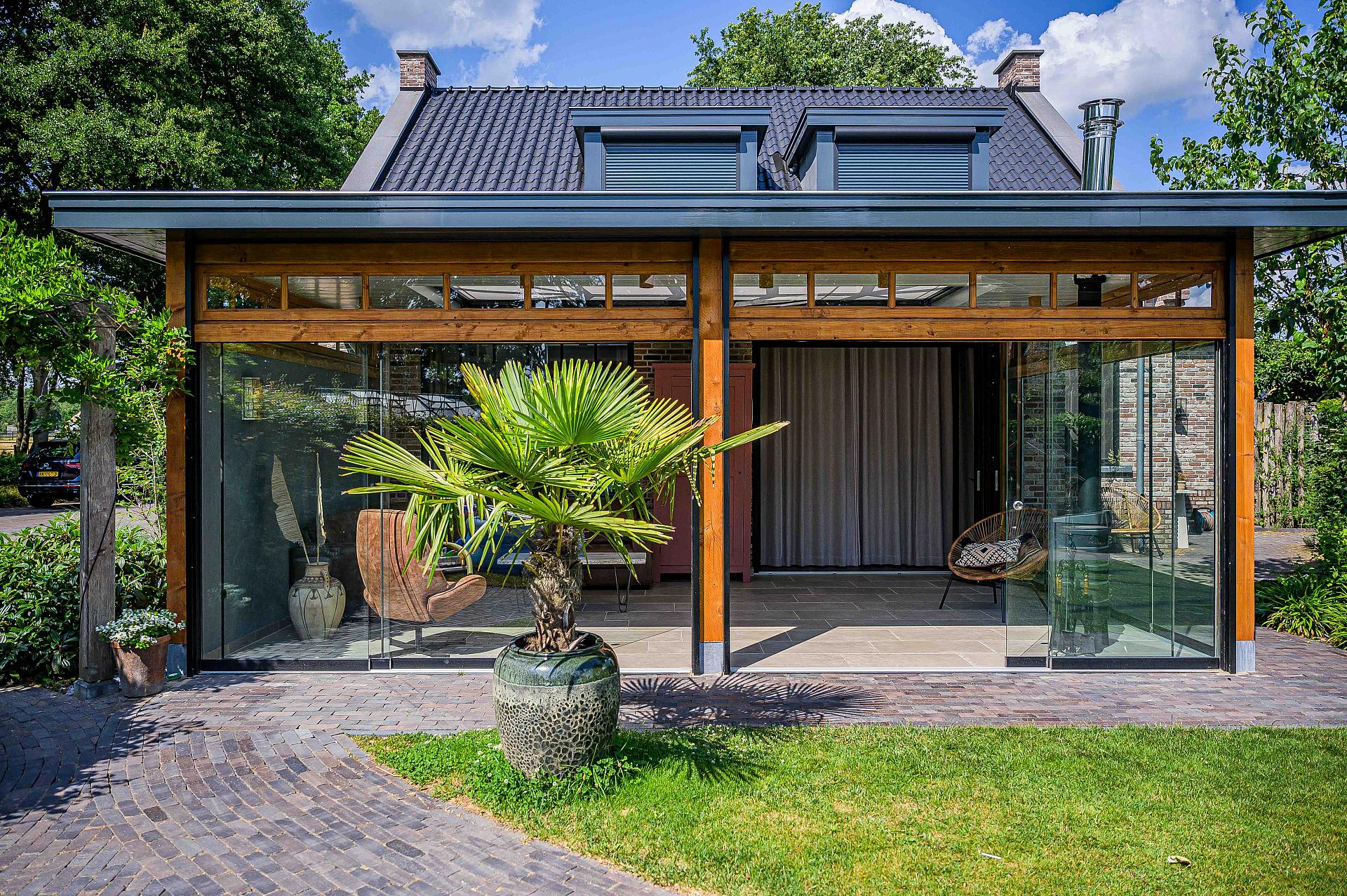 tuinkamer hout daklicht screens lunteren lr 7020