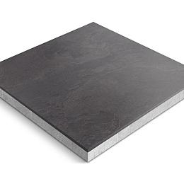 Keramische tegel op onderbeton | Ceradeco | 90x90x5 cm | Nordica Dark