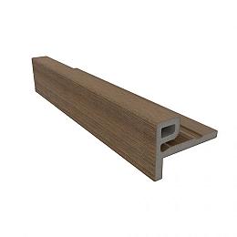 NewTechWood composiet co-extrusie eindprofiel castellation t.b.v. wand bekleding. 7x5x300 cm Teak