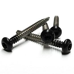Rvs schroef met gekleurde top voor ntw castellation pro, set a 50 stuks incl. bit, ebony zwart.