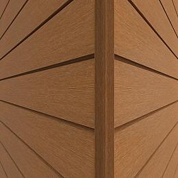 NewTechWood composiet co-extrusie hoekprofiel castellation t.b.v. wand bekleding. 7x8x300 cm Red Ced
