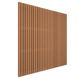 Thermovision Ayous geschaafd latten scherm. recht horizontaal/verticaal. 180x180 cm