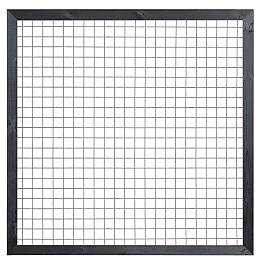 Gaaselement vuurverzinkt maaswijdte 7,5 x 7,5 cm met robuust kader grenen zwart gespoten 4,4 x 6,8 c