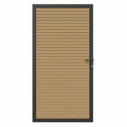 Newtechwood co-extrusie composiet deur in aluminium frame, horizontaal triple, 100x195 cm, red cedar