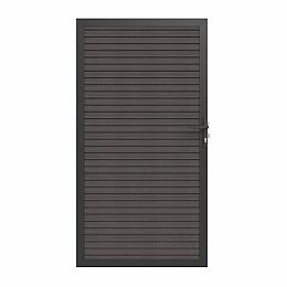 Newtechwood co-extrusie composiet deur in aluminium frame, horizontaal triple, 100x195 cm, silver gr