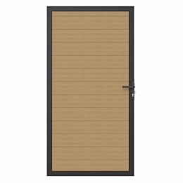 Newtechwood co-extrusie composiet deur in aluminium frame, horizontaal, 100x195 cm, red cedar.