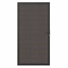 Newtechwood co-extrusie composiet deur in aluminium frame, horizontaal, 100x195 cm, silver gray.