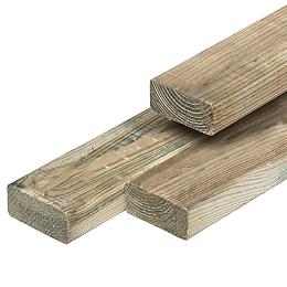 Midden-Europees Grenen ligger, groen geïmpregneerd, geschaafd 4rh 4,4x9,5x400 cm