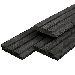 Douglas tripleprofiel gedroogd, zwart gespoten 1,9x13,0x390 cm