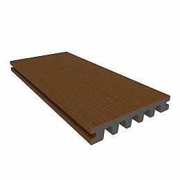 Newtechwood hkc co-extrusie enkelzijdig dekdeel houtstructuur 2,3x13,8x300 cm, teak.