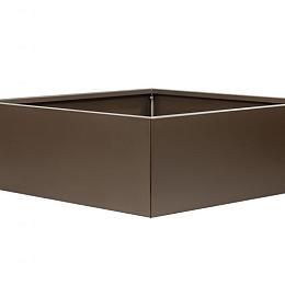 MBBS Metalen bloembak vlak supra bruin 210x210
