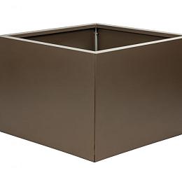 MBBS Metalen bloembak vlak supra bruin 60x60