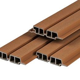 PuraTech 55 composiet dubbel profiel 3,3x17x290 cm, teak, fijne houtnerf