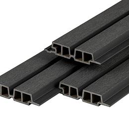 PuraTech 55 composiet dubbel profiel 3,3x17x390 cm, ebony black, fijne houtnerf