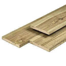 Midden-Europees grenen tuinplank, groen geïmpregneerd, gedroogd, geschaafd 4rh 1,6x14x195 cm