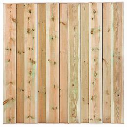 Grenen tuinscherm geïmpregneerd geschaafd  11 planks 180x180cm zonder doorkijk