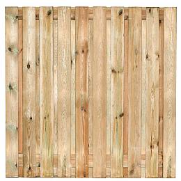 Tuinscherm Enschede, groen geïmpregneerd grenen, RVS-geschroefd, 21-planks (19+2) 180x180 cm