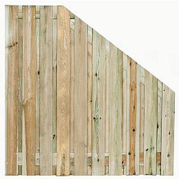 Tuinscherm Enschede verloop, groen geïmpregneerd grenen, RVS-geschroefd, 21-planks (19+2) 180x180/90
