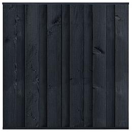 Tuinscherm Rosenheim, zwart gespoten grenen, RVS-geschroefd, 11-planks 180x180 cm