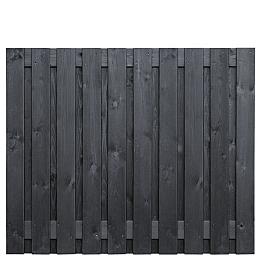 Tuinscherm Stuttgart, zwart gespoten vuren, RVS-geschroefd, 21-planks (19+2) 180x150 cm