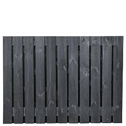 Tuinscherm Stuttgart, zwart gespoten vuren, RVS-geschroefd, 21-planks (19+2) 180x130 cm