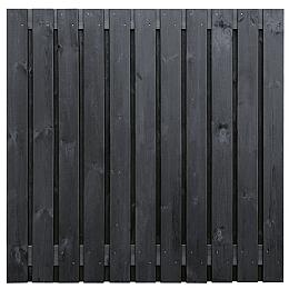 Tuinscherm Dresden, zwart gespoten vuren, RVS-geschroefd, 23-planks (21+2) 180x180 cm