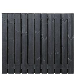 Grenen tuinscherm zwart gespoten geschaafd 23 planks (21+2) 150x180cm