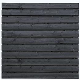 Grenen tuinscherm zwart gespoten geschaafd horizontaal 23 planks (21+2) 180x180cm