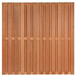 Tuinscherm Leeuwarden, keruing hardhout, RVS-geschroefd, 26-planks (23+3) 180x180 cm