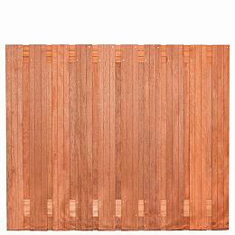 Tuinscherm Dronten, keruing hardhout, RVS-geschroefd, 21-planks (19+2) 180x150 cm