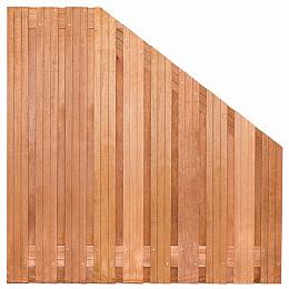 Hardhout tuinscherm geschaafd 21 planks (19+2) 180/90x180cm verloop
