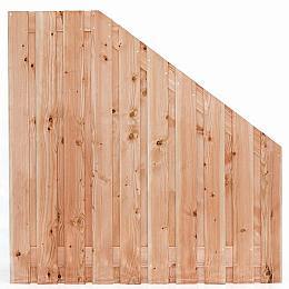 Tuinscherm Zwarte Woud verloop, douglas, RVS-geschroefd, 21-planks (19+2) 180x180/90 cm