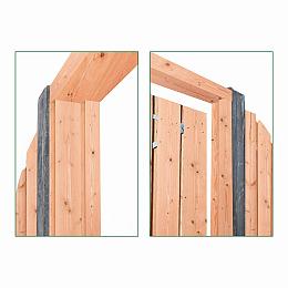 Tuindeurkozijn douglas + aanslagligger 210 cm hoog en 160cm breed zelf in tekorten