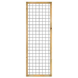 Gaaselement vuurverzinkt maaswijdte 7,5x7,5 cm met kader grenen groen geïmpregneerd 4,5x4,5 cm H180x