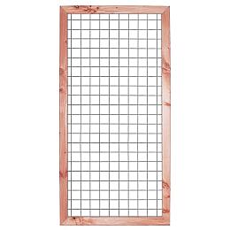 Gaaselement vuurverzinkt maaswijdte 7,5x7,5 cm met robuust kader Douglas 4,5x7,0 cm H180xB90 cm