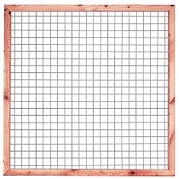Gaaselement vuurverzinkt maaswijdte 7,5x7,5 cm met robuust kader Douglas 4,5x7,0 cm H180xB180 cm