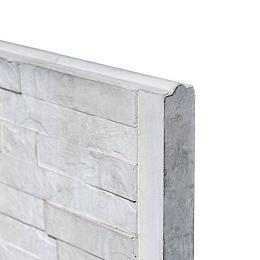 Berton©-motiefplaat smal wit/grijs H26xD3,5xL184 cm leisteenmotief
