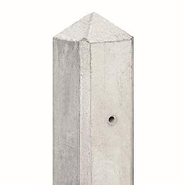 Betonpaal wit/grijs diamantkop  - 10x10x180cm tussenmodel Scherm 90 cm - IJssel-serie
