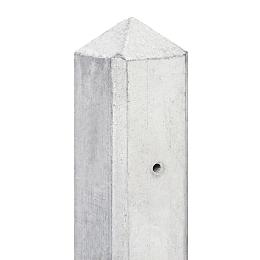 Betonpaal wit/grijs diamantkop  - 10x10x280cm tussenmodel Scherm 180 cm - IJssel-serie